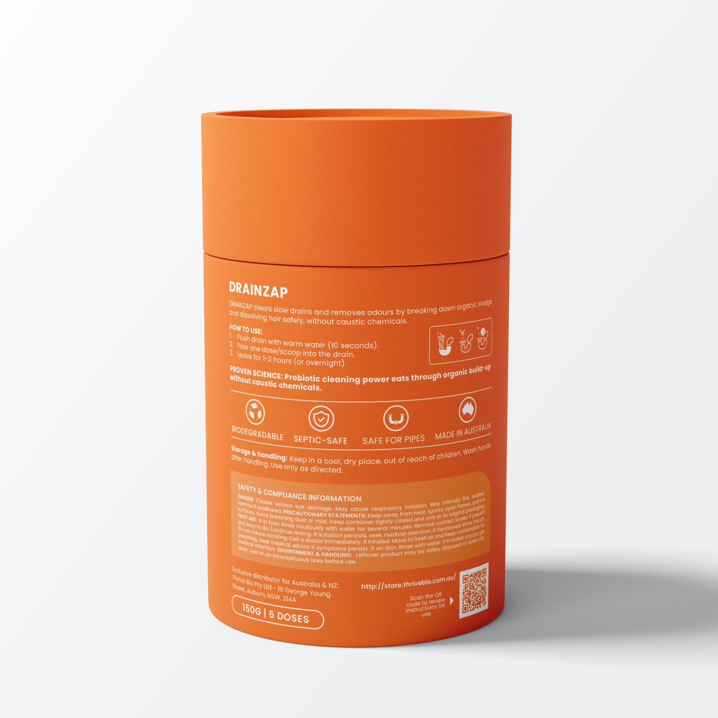 DRAINZAP — Unblocks & deodorises drains