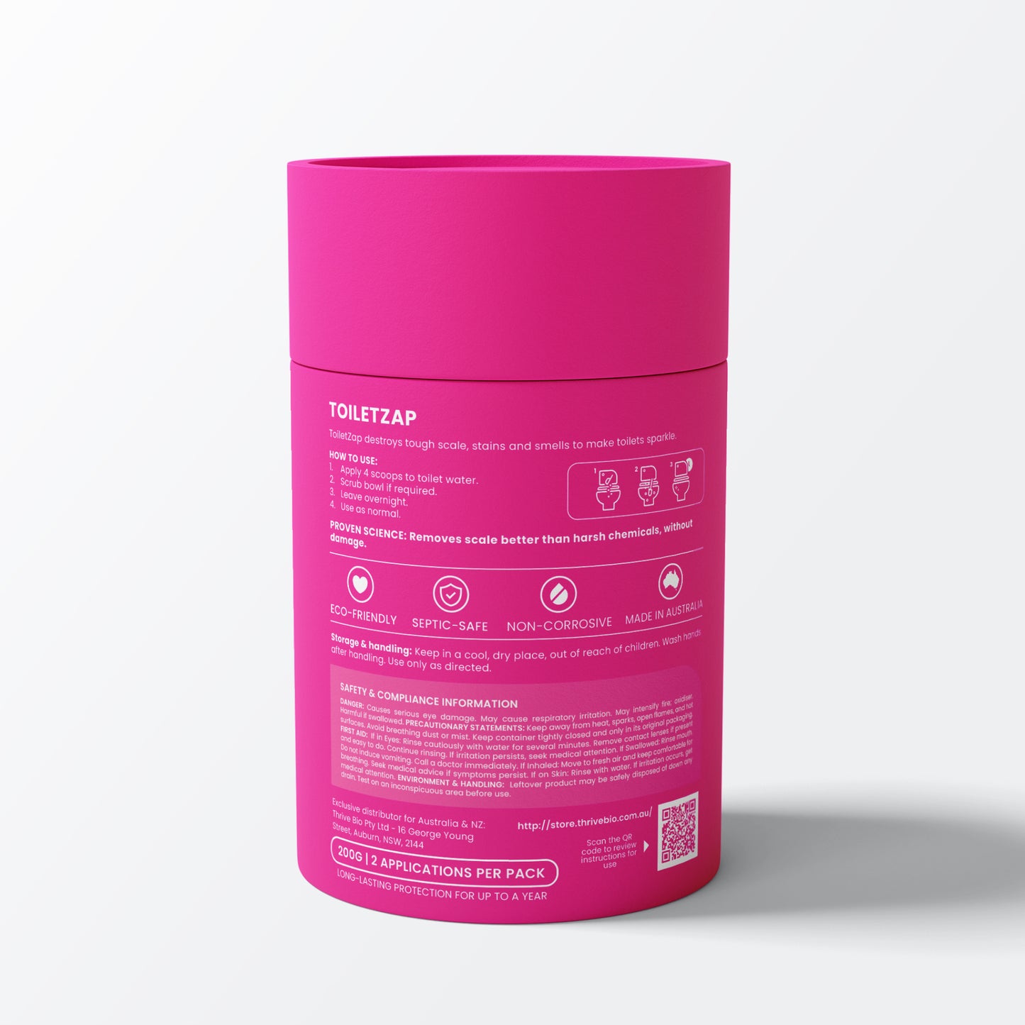 TOILETZAP — Eliminates bowl stains & odour