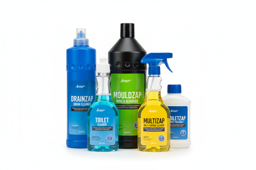 bundle images of mouldzap, drainzap, toiletzap, toilet cleaner, multizap