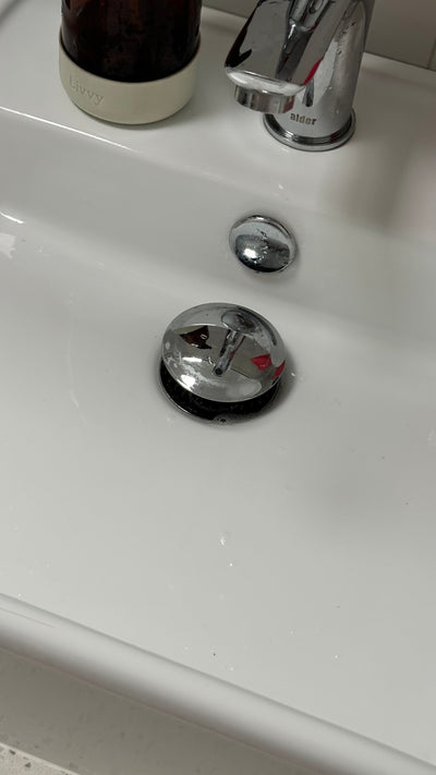 Clear, free-flowing drain after DRAINZAP treatment